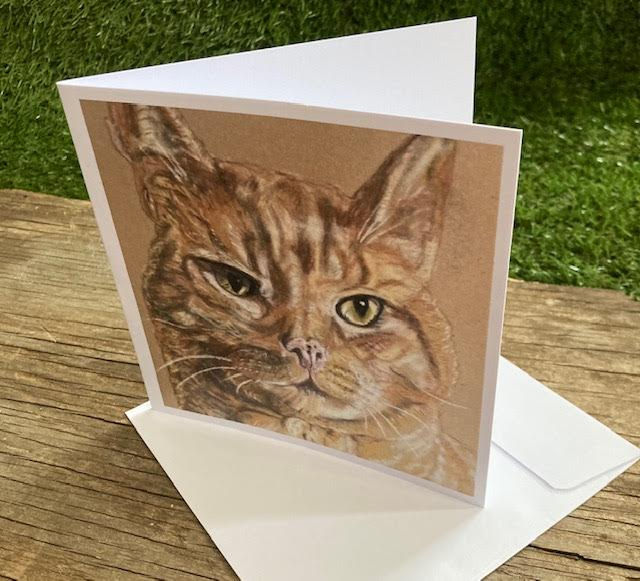 Thumbnail: Greeting Card with Ginger Tabby Design