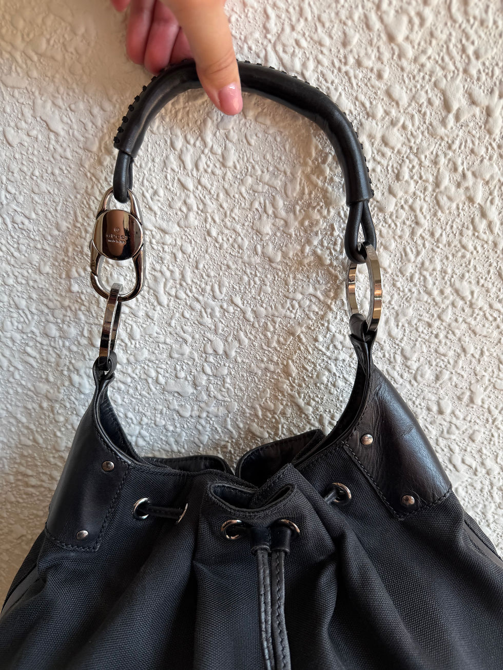 Miniatura: Gucci hobo nera in tessuto 