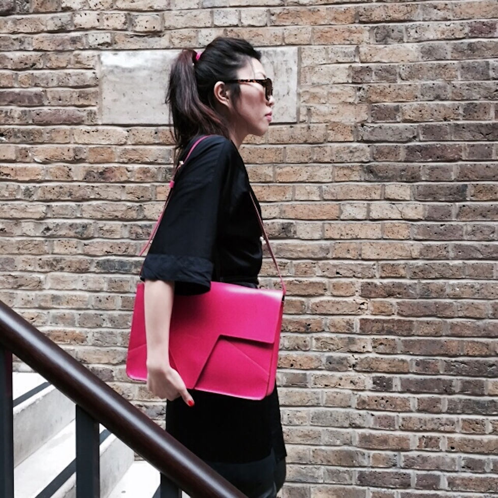 Thumbnail: Lovinni Leather Bag Fuchsia Pink