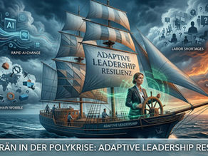 Eine weibliche Führungskraft am Ruder eines Segelschiffs auf dem Weg durch stürmisches Wetter