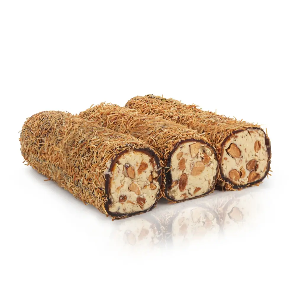 Kadayıf Kaplı Karamelli Bademli Dolgulu Lokum