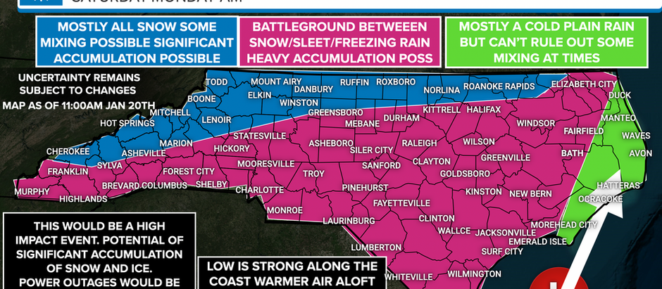 The Odds of a Significant Winter Storm to the Carolinas is Increasing