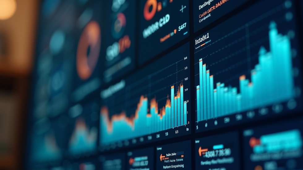Close-up view of a dashboard displaying content performance analytics