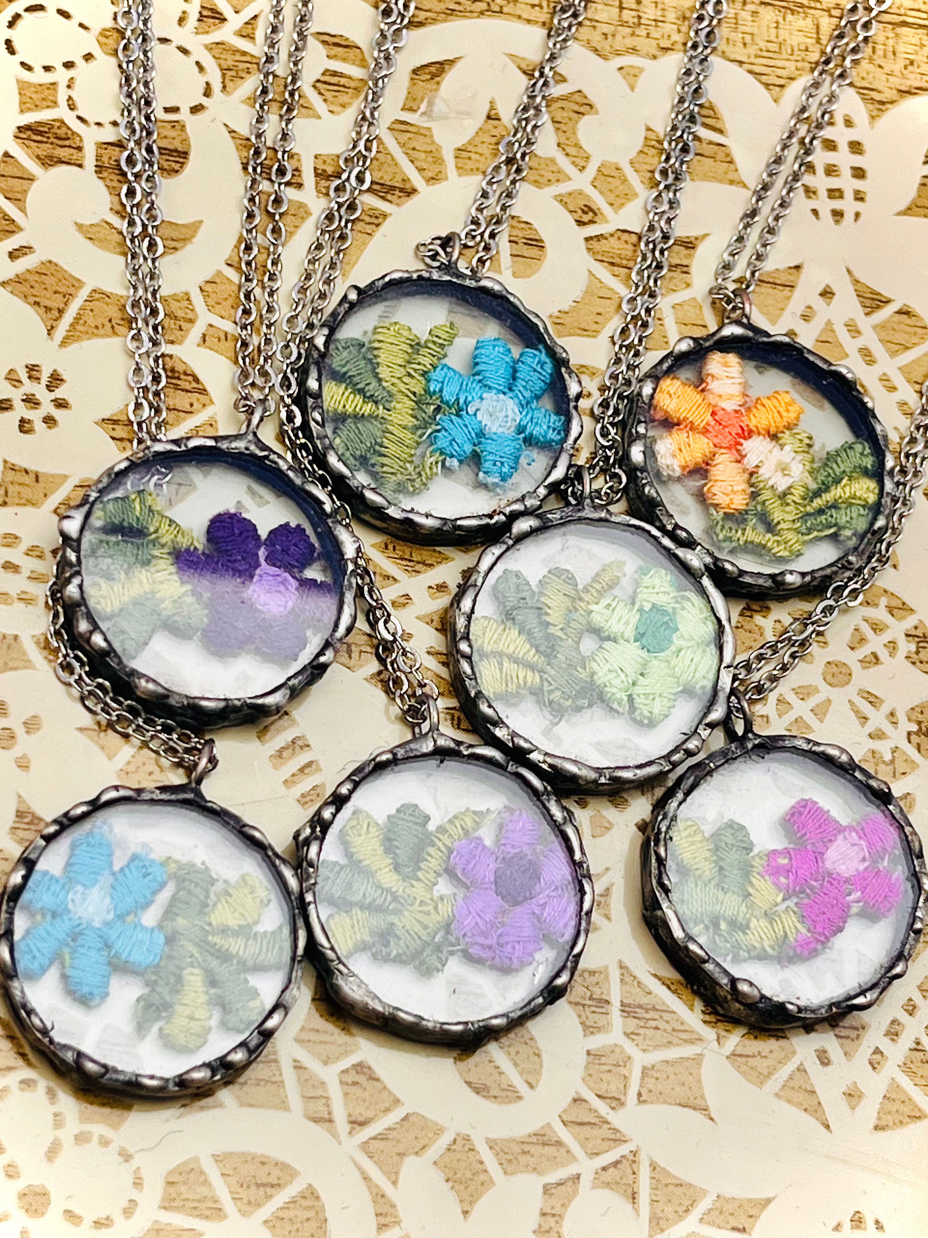 Vintage Flower Trim Necklaces - Small