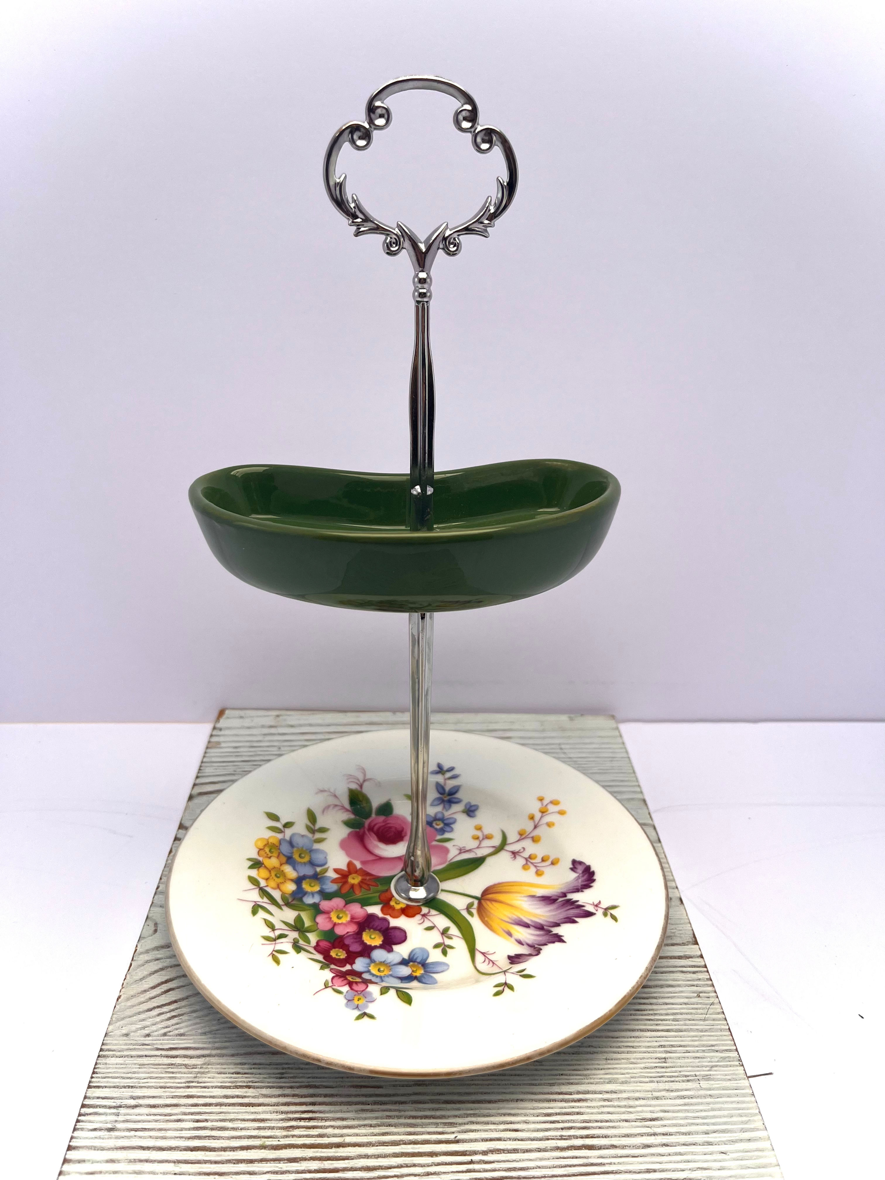 Jewelry & Trinket Dish Floral/Green