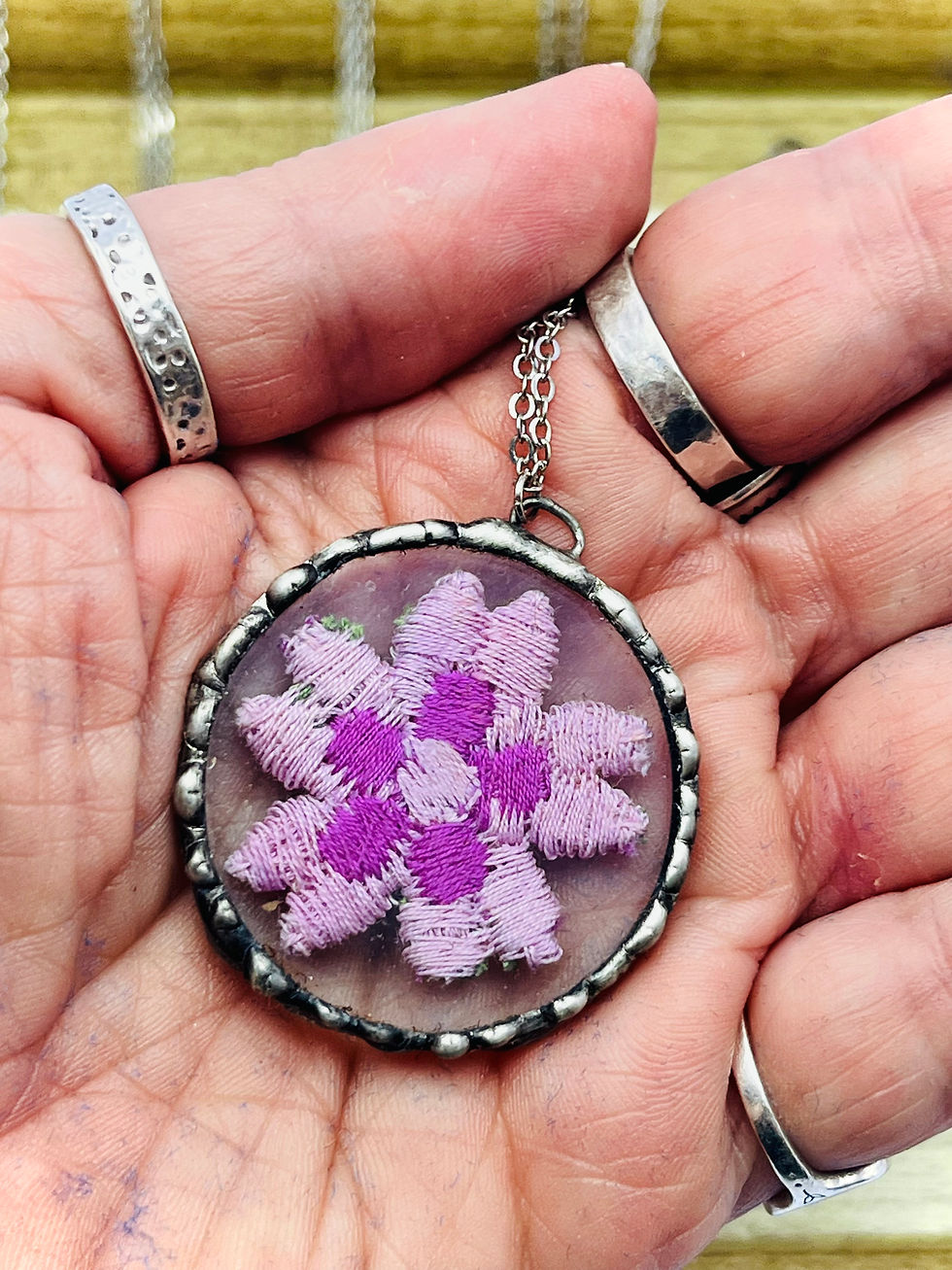 Thumbnail: Vintage Flower Trim Necklaces - Large