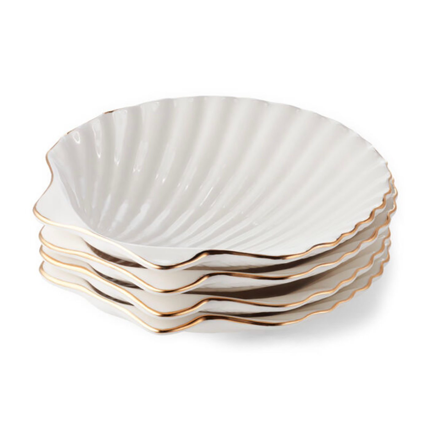 AERIN Shell Appetiser Plates, Set of 4