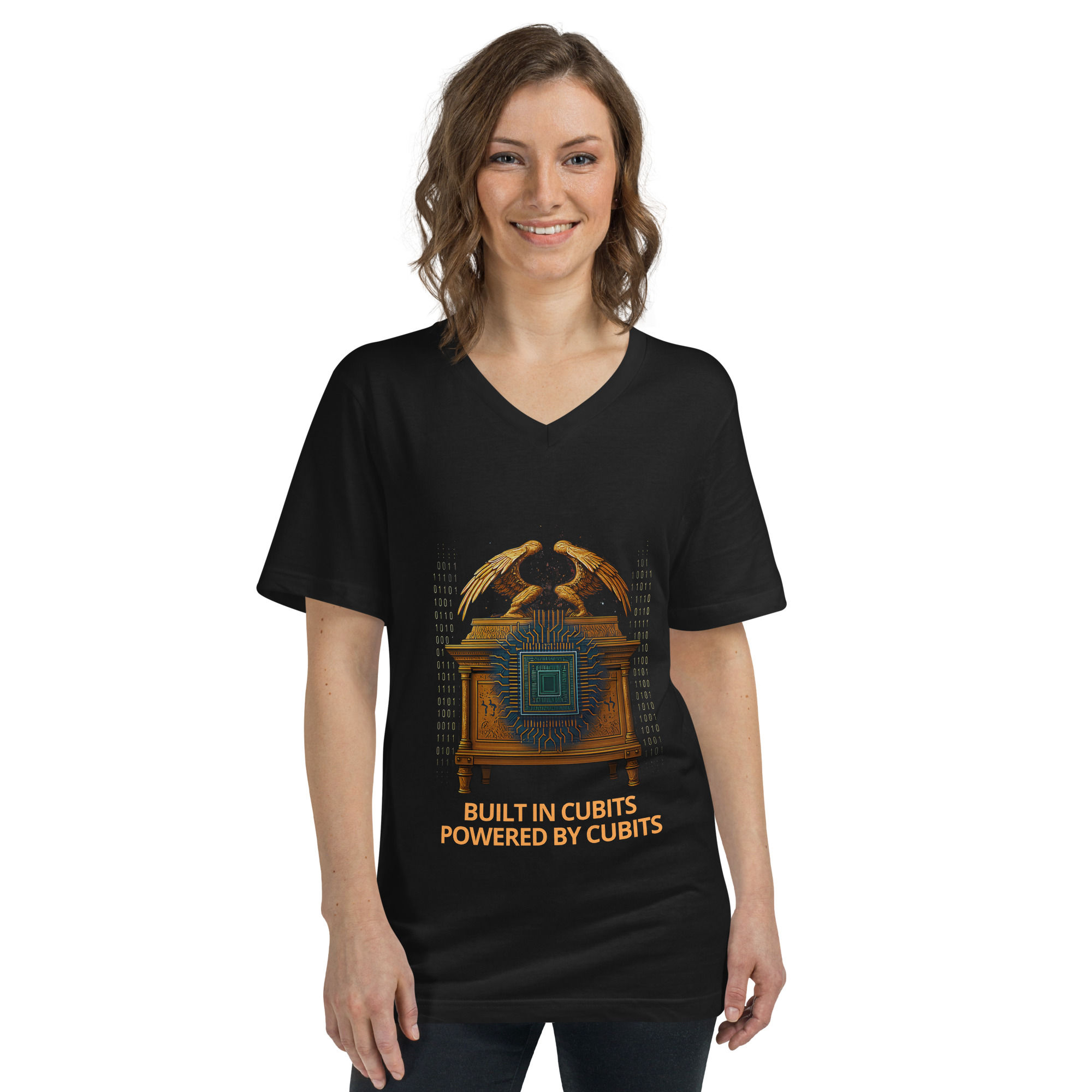 Cubits to Qubits - Unisex Short Sleeve V-Neck T-Shirt