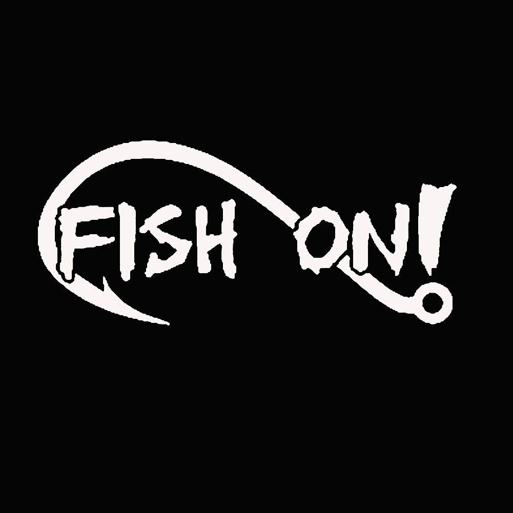 FISH ON Fishing Hook Car Window Sticker