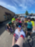 Abby selfie with other cyclists