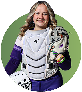 Hallie Holland photo in her softball catchers gear