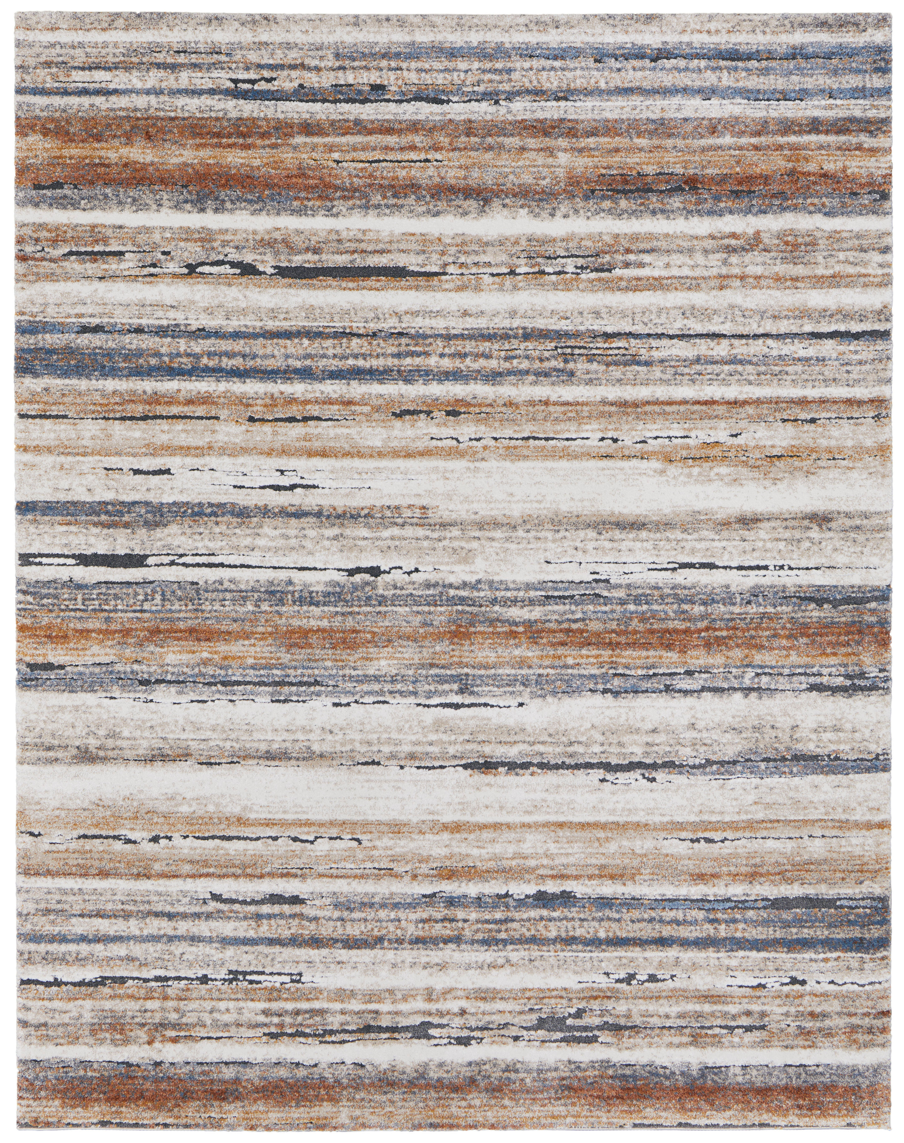 Gilmore Modern Stripes, Ivory/Orange/Gray