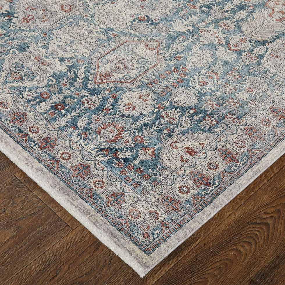 Thumbnail: Marquette Transitional Medallion, Blue/Ivory