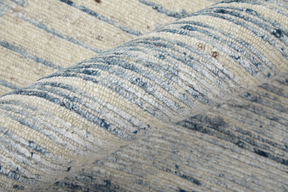 Thumbnail: Brighton Modern Abstract, Ivory/Blue/Silver