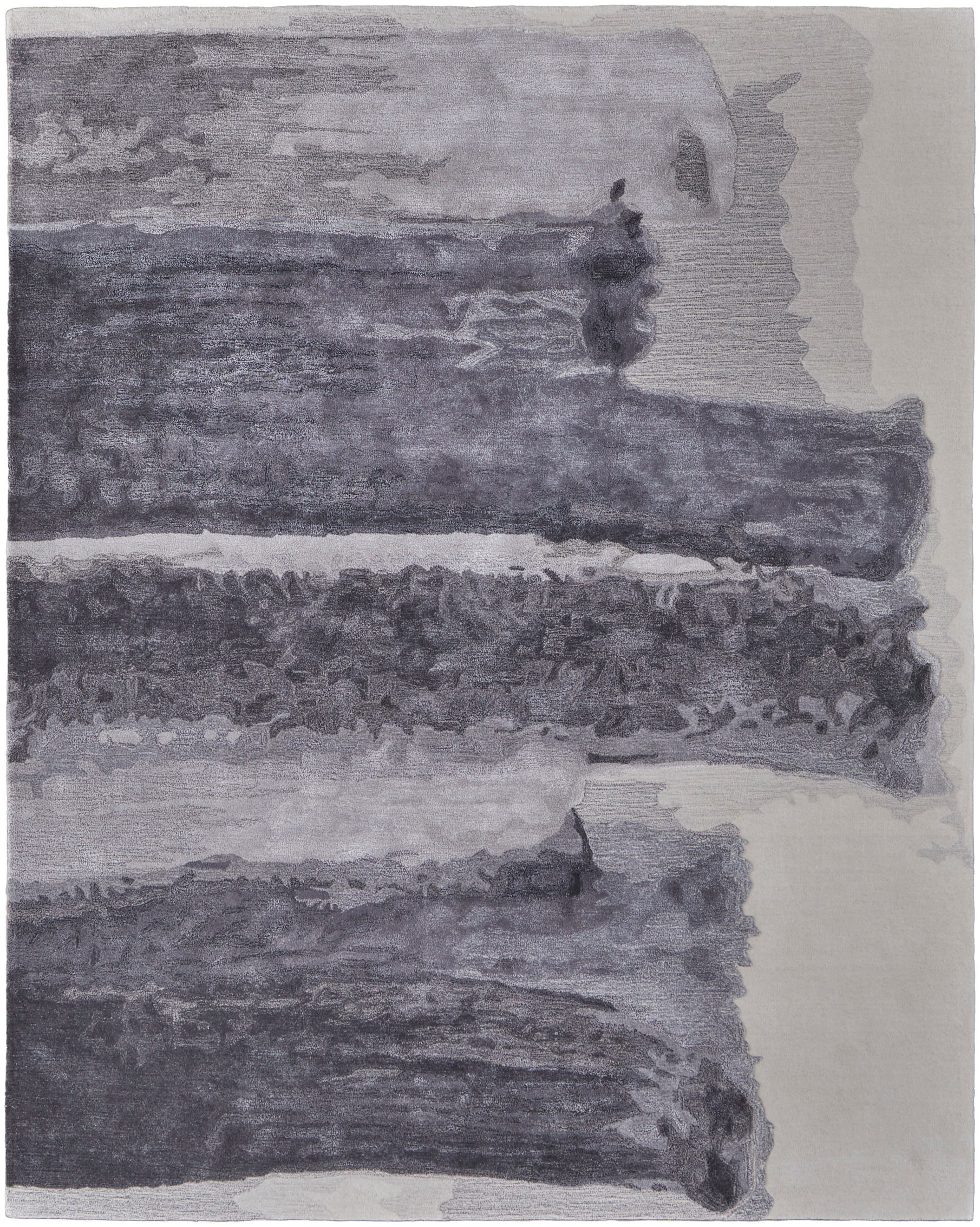 Anya Transitional Abstract, Gray/Blue/Ivory