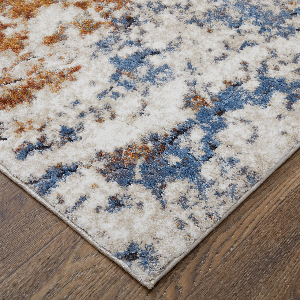 Thumbnail: Gilmore Modern Abstract, Ivory/Blue/Orange