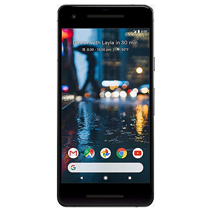 Google Pixel 2 64 GB, Black Factory Unlocked (Renewed)