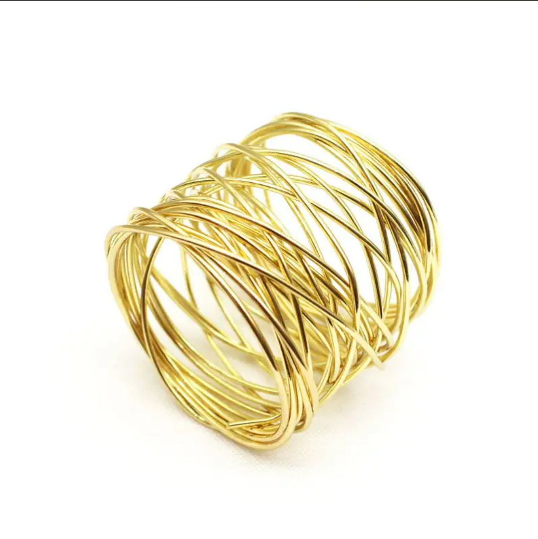 Shiny Gold Metal Wire Napkin Ring