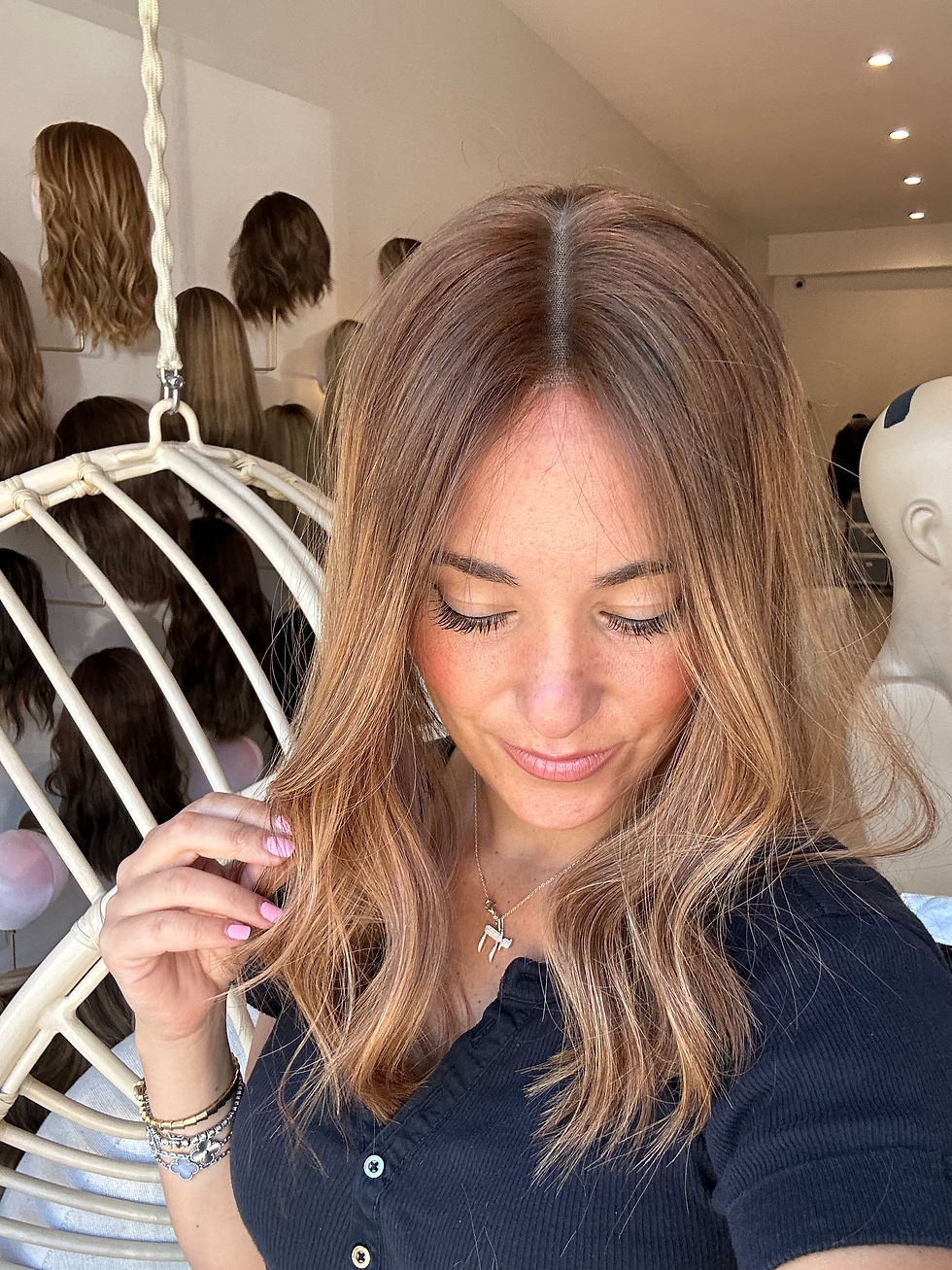 Thumbnail: CL33104: CLOSED LACE TOPPER COPPER OMBRE BALAYAGE 17"