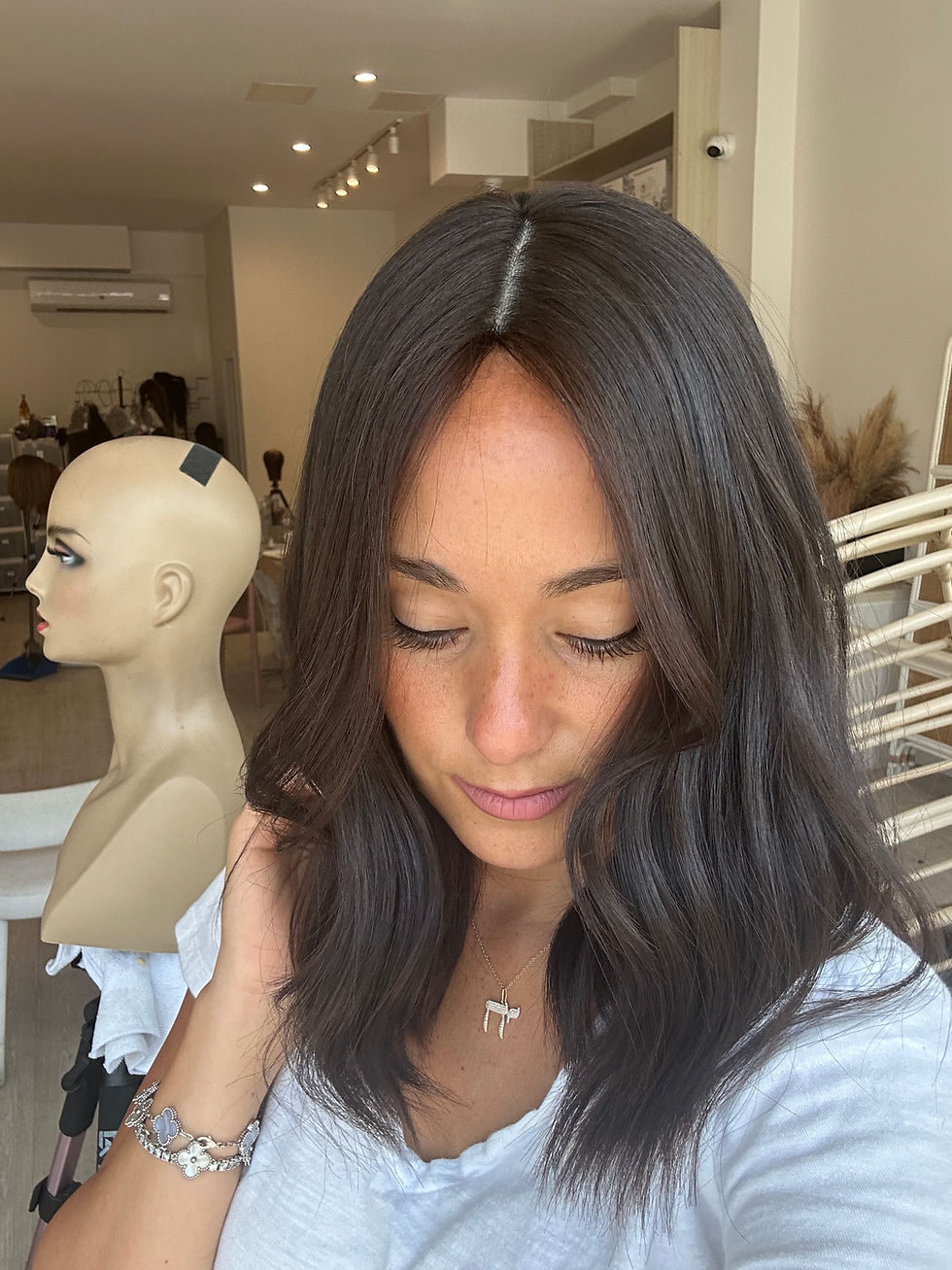 Thumbnail: STW36832: SILK TOP WIG - 16" NATURAL SOFT BLACK/DARKEST BROWN