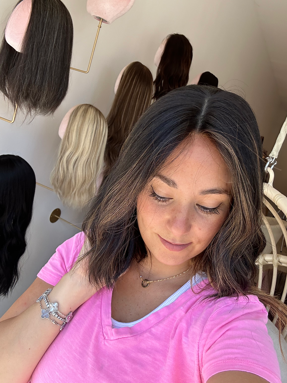 Thumbnail: LACE TOP WIG - BLACK X CARAMEL 12” 