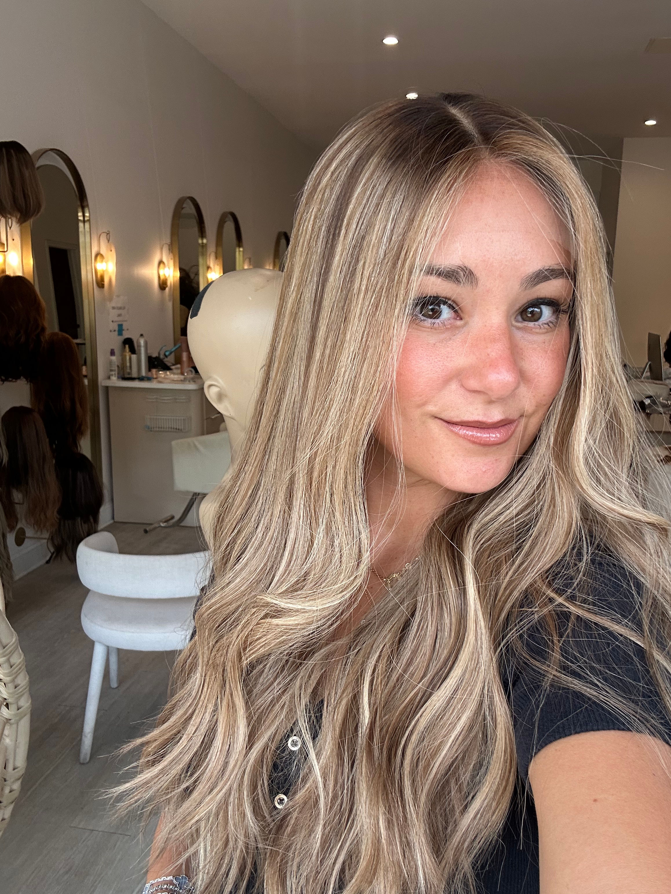 LT8008: LACE TOP WIG SMALL 24" - CUSTOM WARM ROOTED DIMENSIONAL BLONDE