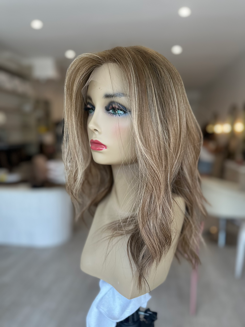 Thumbnail: LACE TOP WIG SOPHIE- HONEY LIGHT BROWN BALAYAGE - 20" XS/S/M