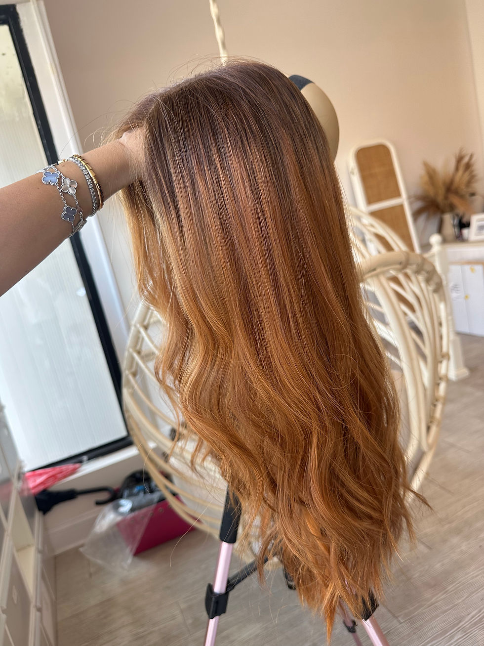 Thumbnail: LT7817: LACE TOP WIG - SMALL - 24" - COPPER WITH DARKER AUBURN ROOT