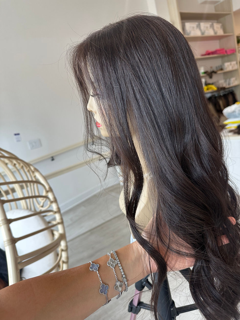 Thumbnail: LACE TOP FULL WIG - NATURAL DARK BROWN -XS/S/M/L -25-26"