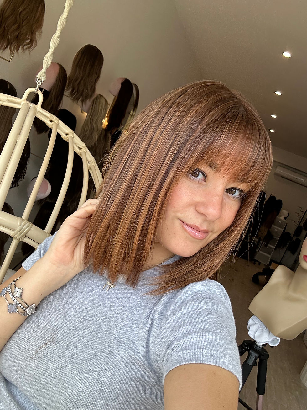 Thumbnail: TCP34645: 8X8 14" PRECUT BANGS AUBURN COPPER BALAYAGE