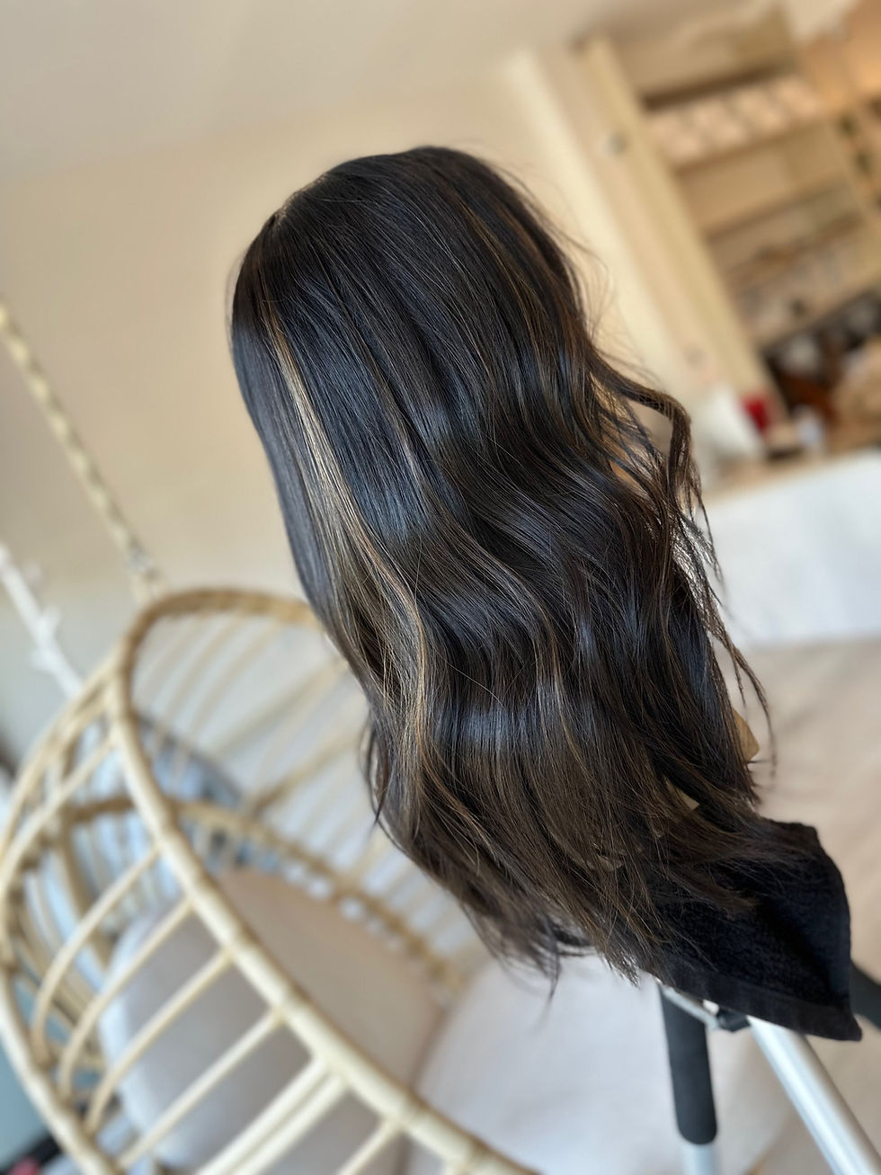Thumbnail: LACE TOP WIG - SOFT BLACK X CARAMEL 21-22" XXS/XS/S/M/L