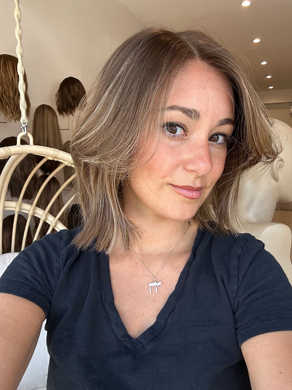 Thumbnail: LT4856: LACE TOP WIG SMALL 12” custom beigy brown balayage 