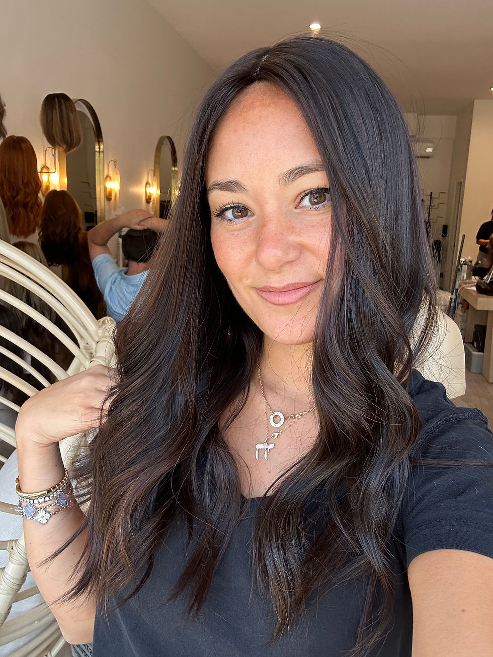 Thumbnail: TP34477: 9.5X11 21" NATURAL DARKEST BROWN X CUSTOM CHOCOLATE SUBTLE BALAYAGE