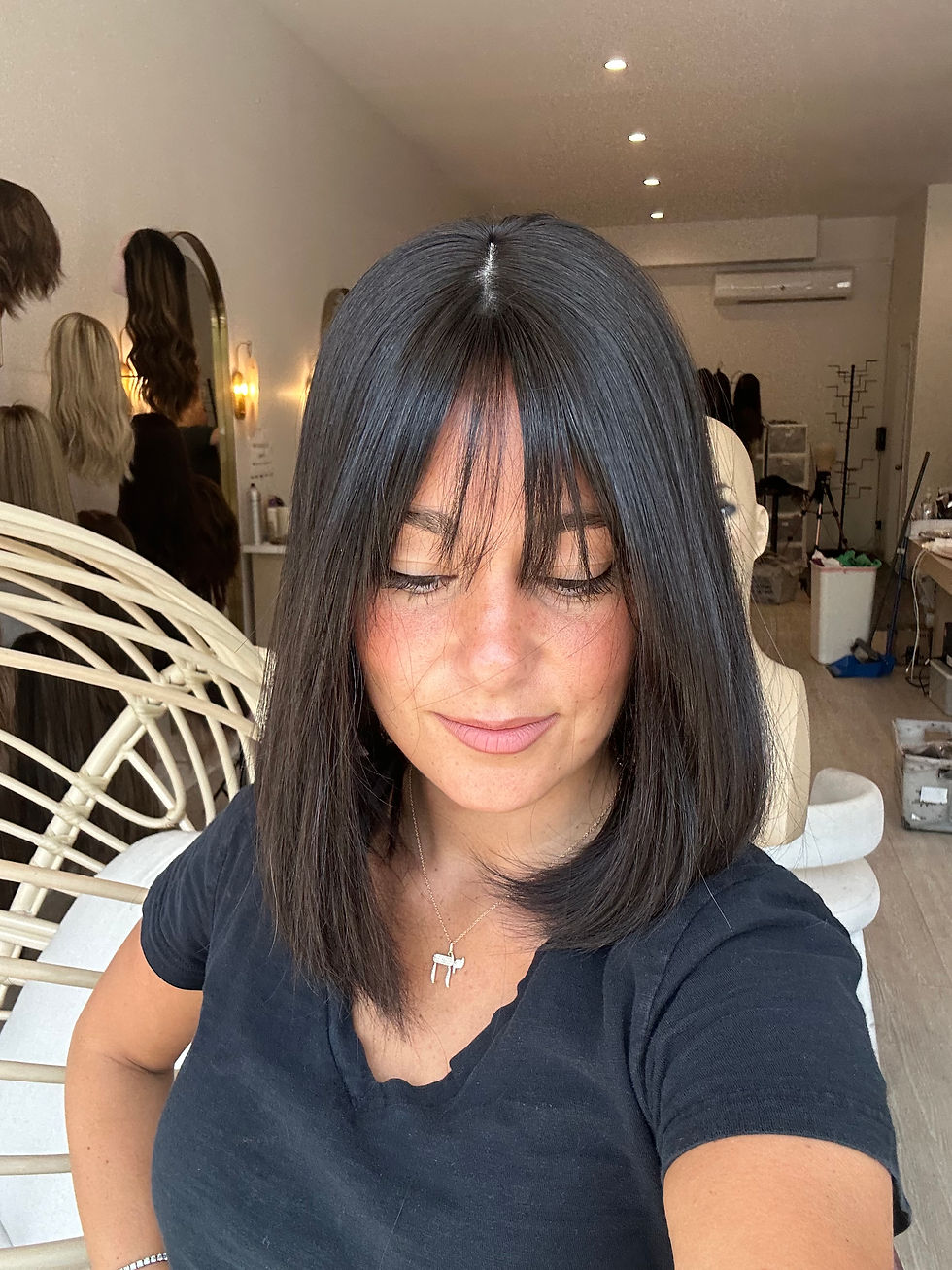 Thumbnail: TP34262-63: NATURAL SOFT BLACK PRECUT BANGS 7X8 15"