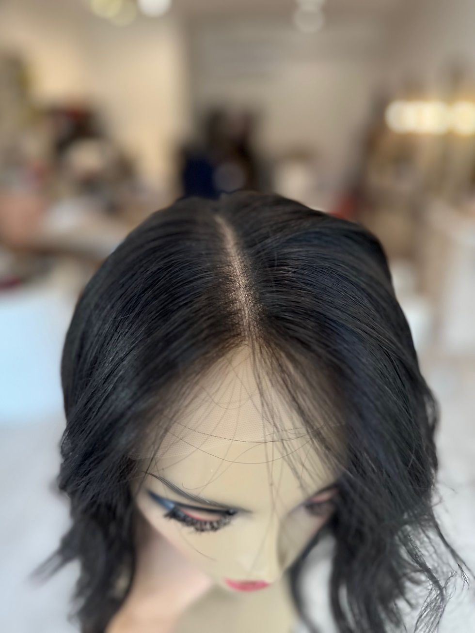 Thumbnail: LACE TOP FULL WIG - XS/S/M/L 15-16" NATURAL SOFT BLACK