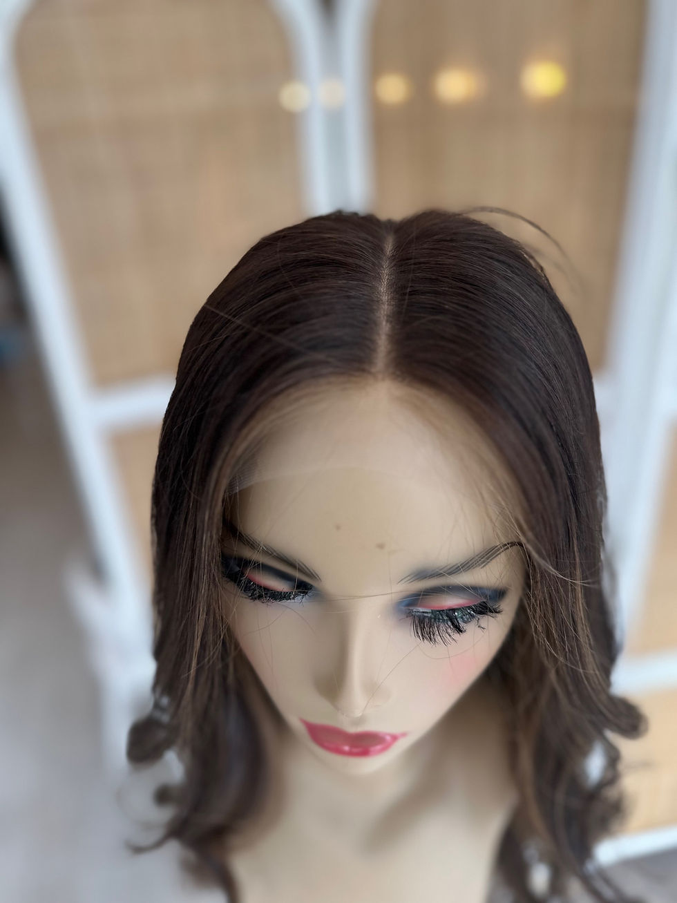 Thumbnail: LACE TOP WIG - DARK BROWN X CARAMEL XS-M - 24"
