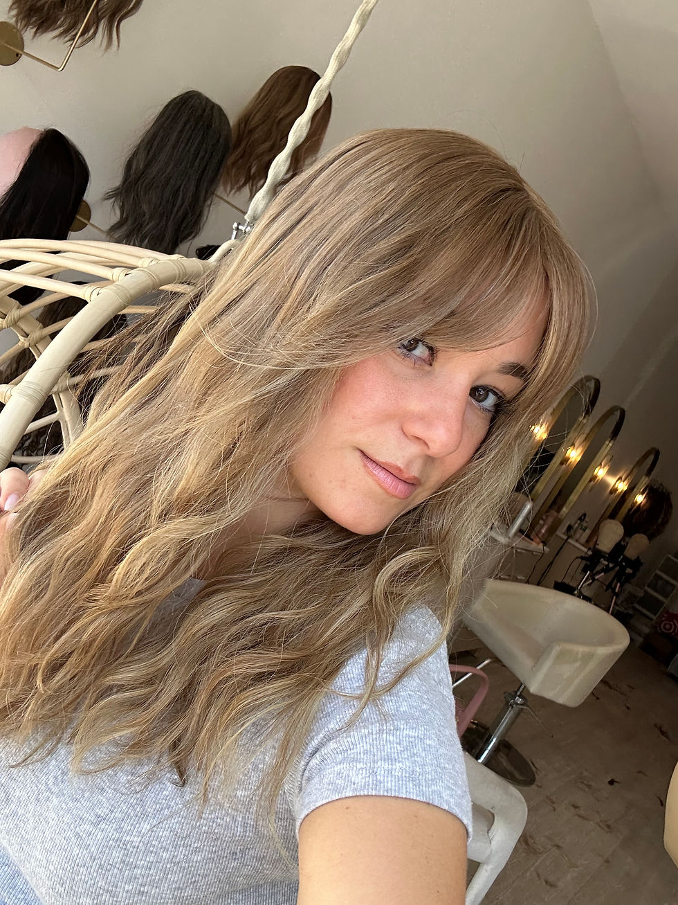 Thumbnail: TWP33626: 7X8 19" SUNKISSED PRECUT BANGS PERM WAVY