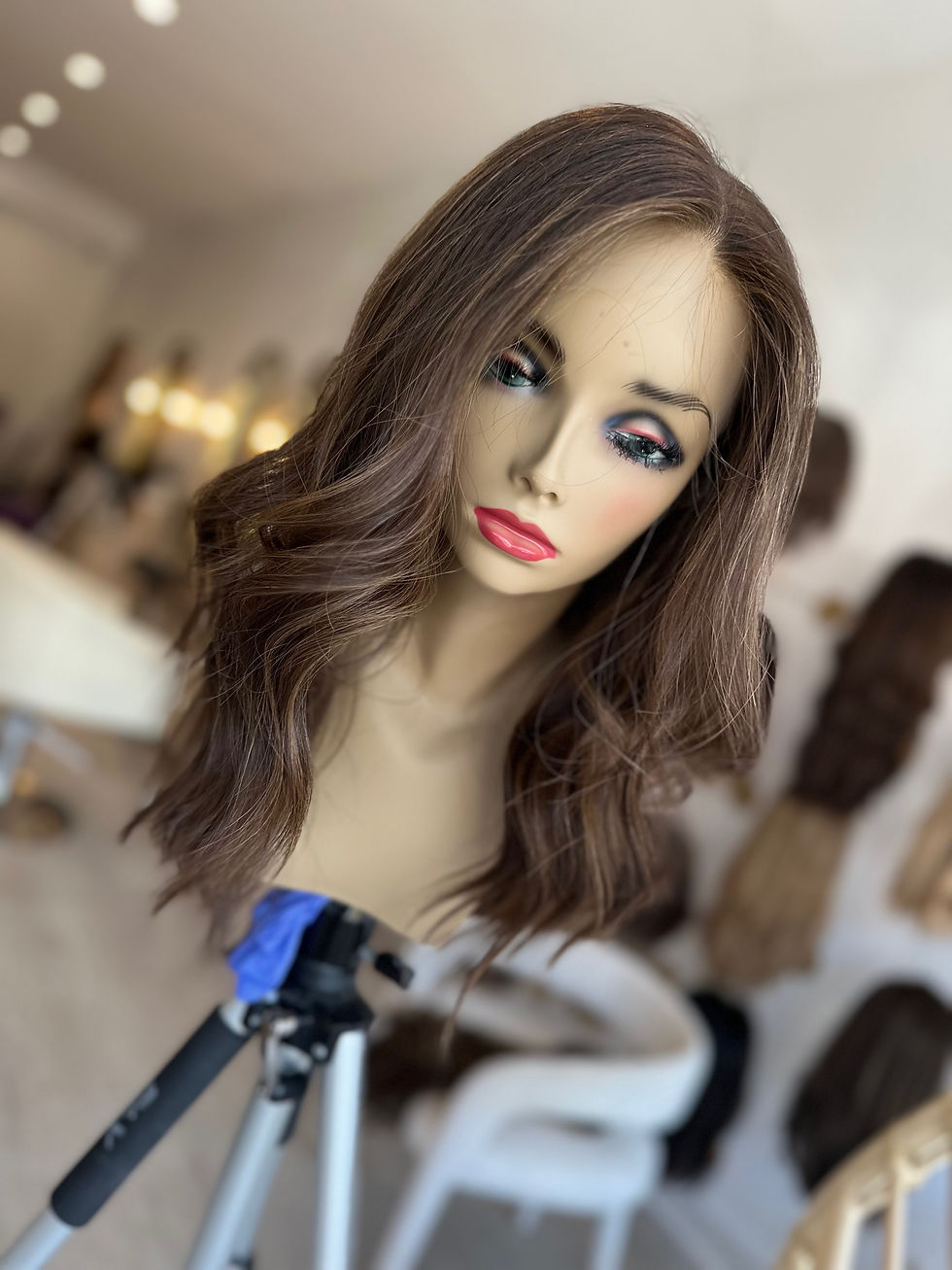 Thumbnail: LACE TOP FULL WIG - BROWN X CARAMEL 21-22" XS/S/M/L
