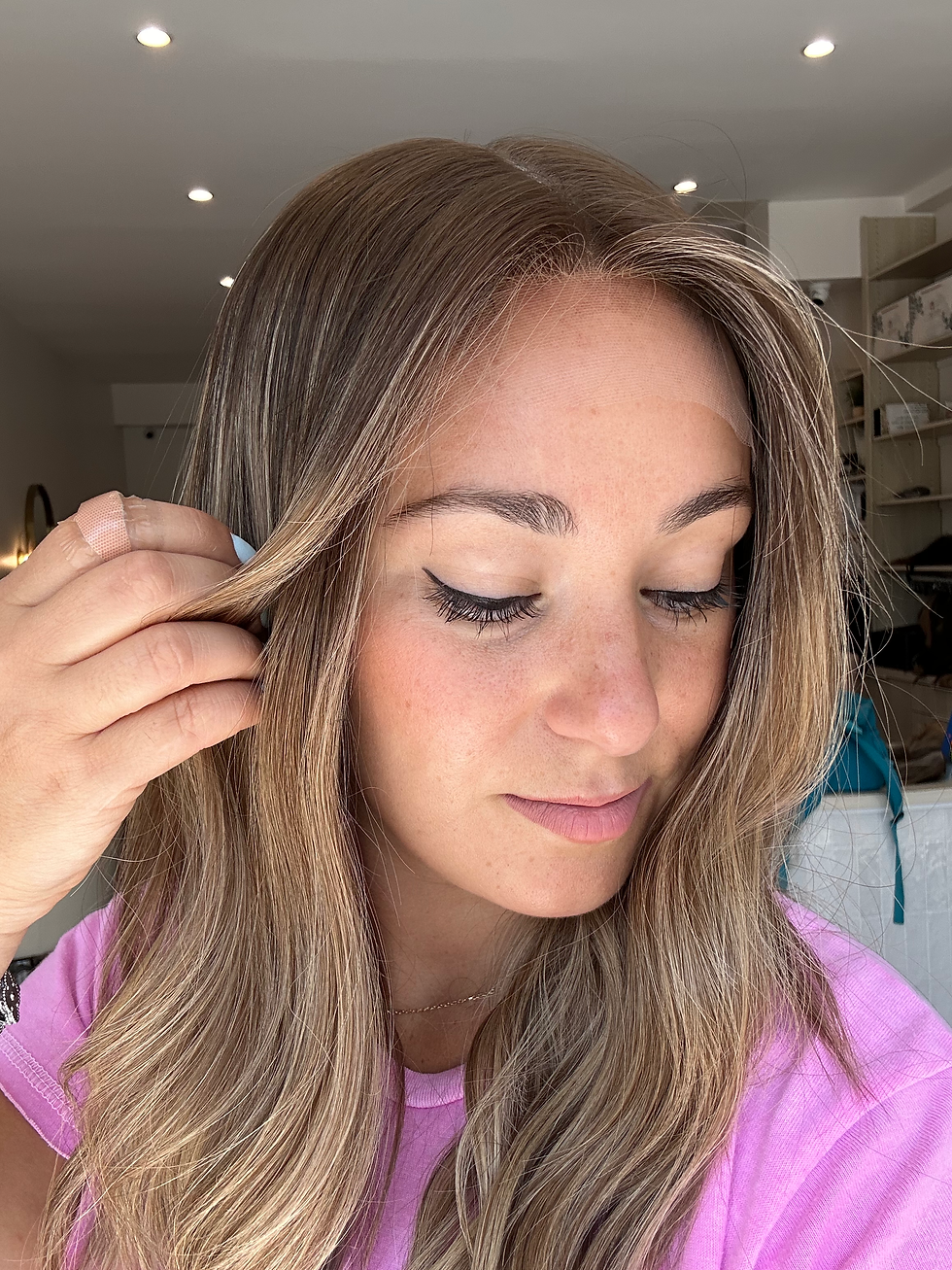 Thumbnail: LACE TOP WIG - CARAMEL BLONDE SWIRL 20" XS/S/M/L 