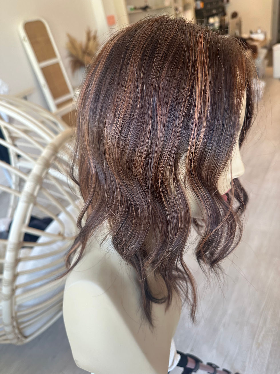 Thumbnail: CL37806: CLOSED LACE TOPPER: BROWN X AUBURN  14-16”