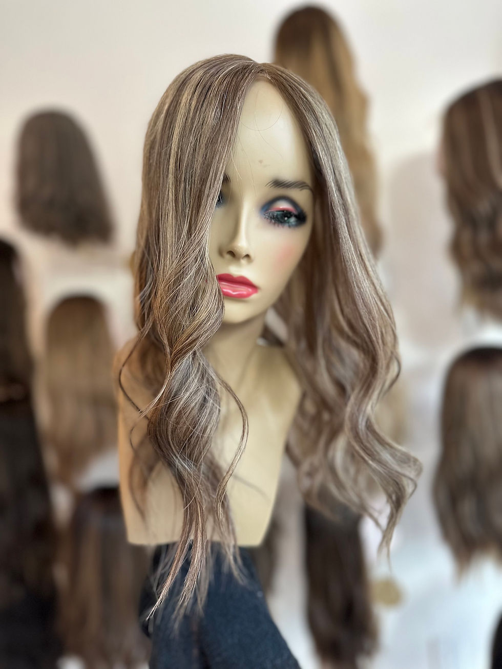 Thumbnail: CLOSED LACE TOPPER - ELAINE (bronde) - 16/20/24”