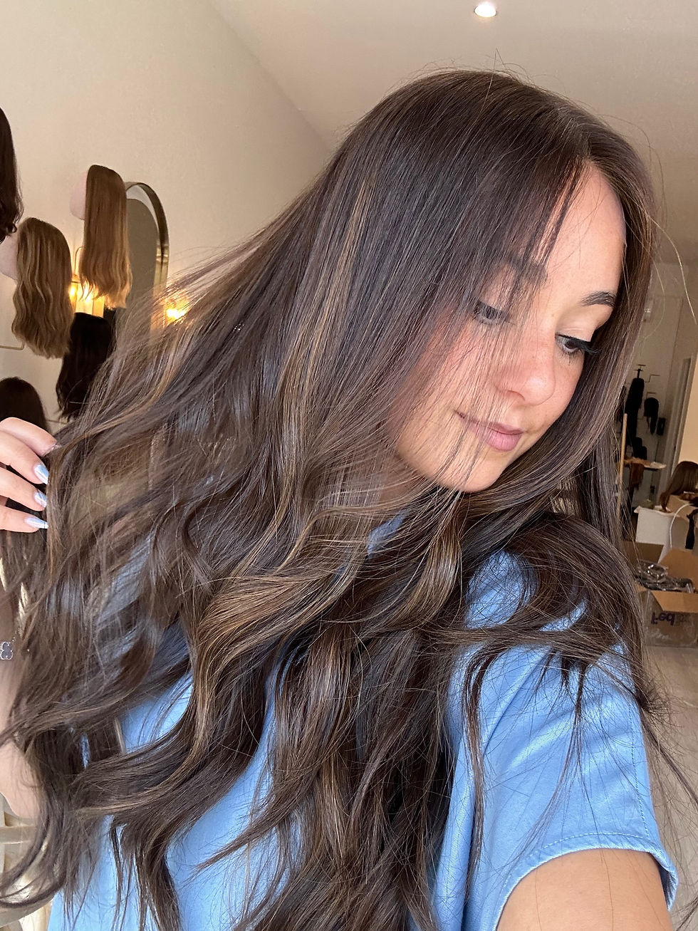 Thumbnail: LACE TOP WIG-  BROWN X CARAMEL 25-26" XXS-LARGE