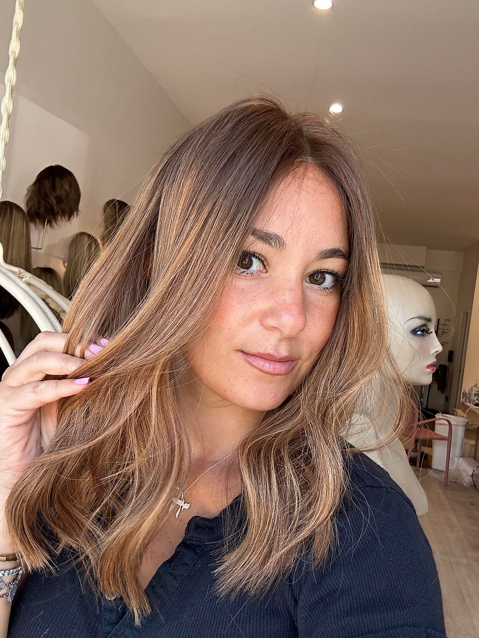 Thumbnail: CL33104: CLOSED LACE TOPPER COPPER OMBRE BALAYAGE 17"