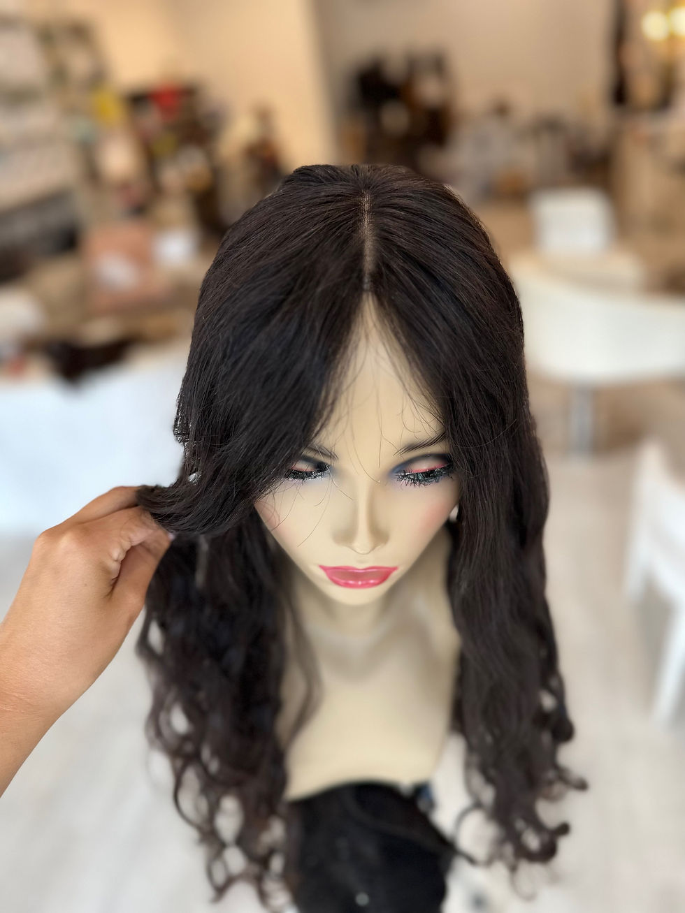 Thumbnail: CLOSED LACE PERM NATURAL BLACK WAVY 8X8 24"