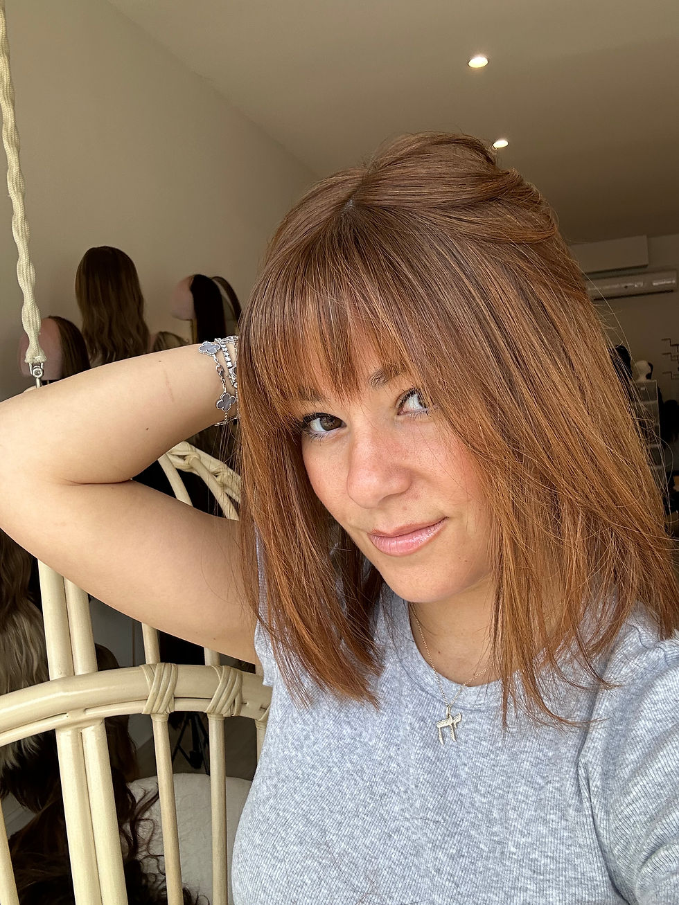 Thumbnail: TCP34645: 8X8 14" PRECUT BANGS AUBURN COPPER BALAYAGE
