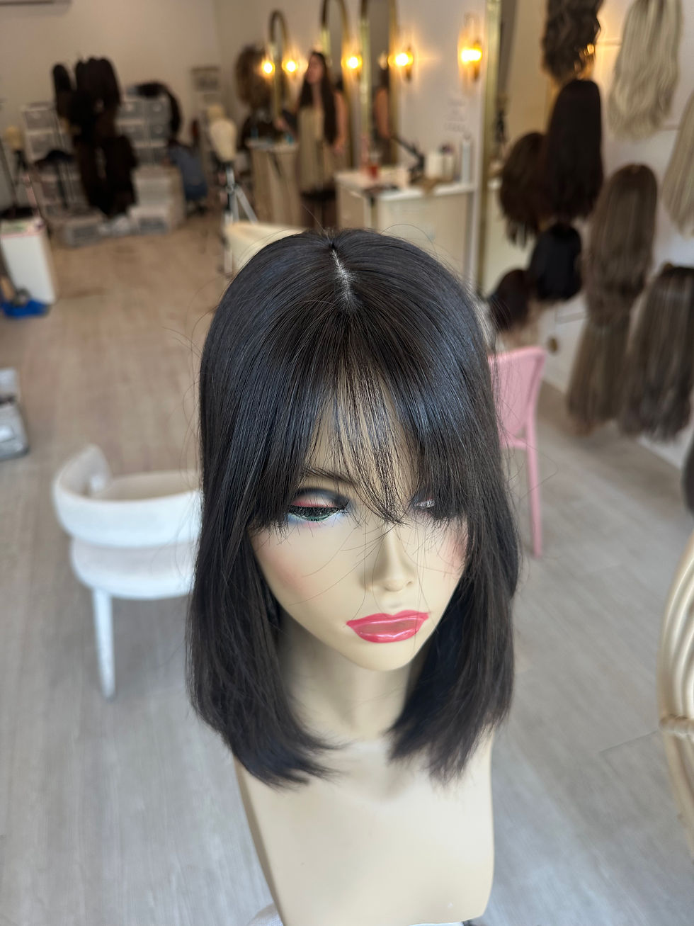 Thumbnail: TP34262-63: NATURAL SOFT BLACK PRECUT BANGS 7X8 15"