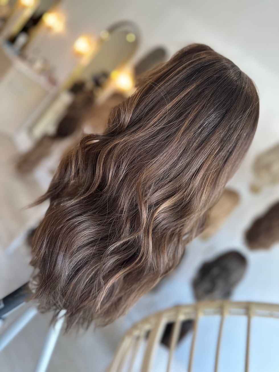 Thumbnail: LACE TOP FULL WIG - BROWN X CARAMEL 21-22" XS/S/M/L