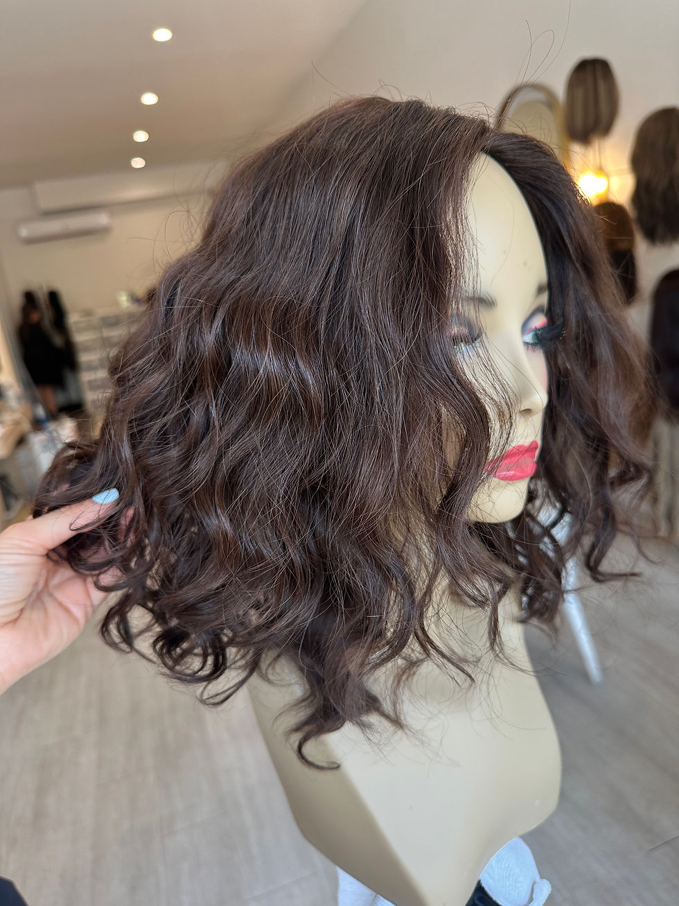 Thumbnail: STW26235: SILK TOP WIG - S/M 16" NATURAL MED-DARK WARM CHOCOLATE BROWN