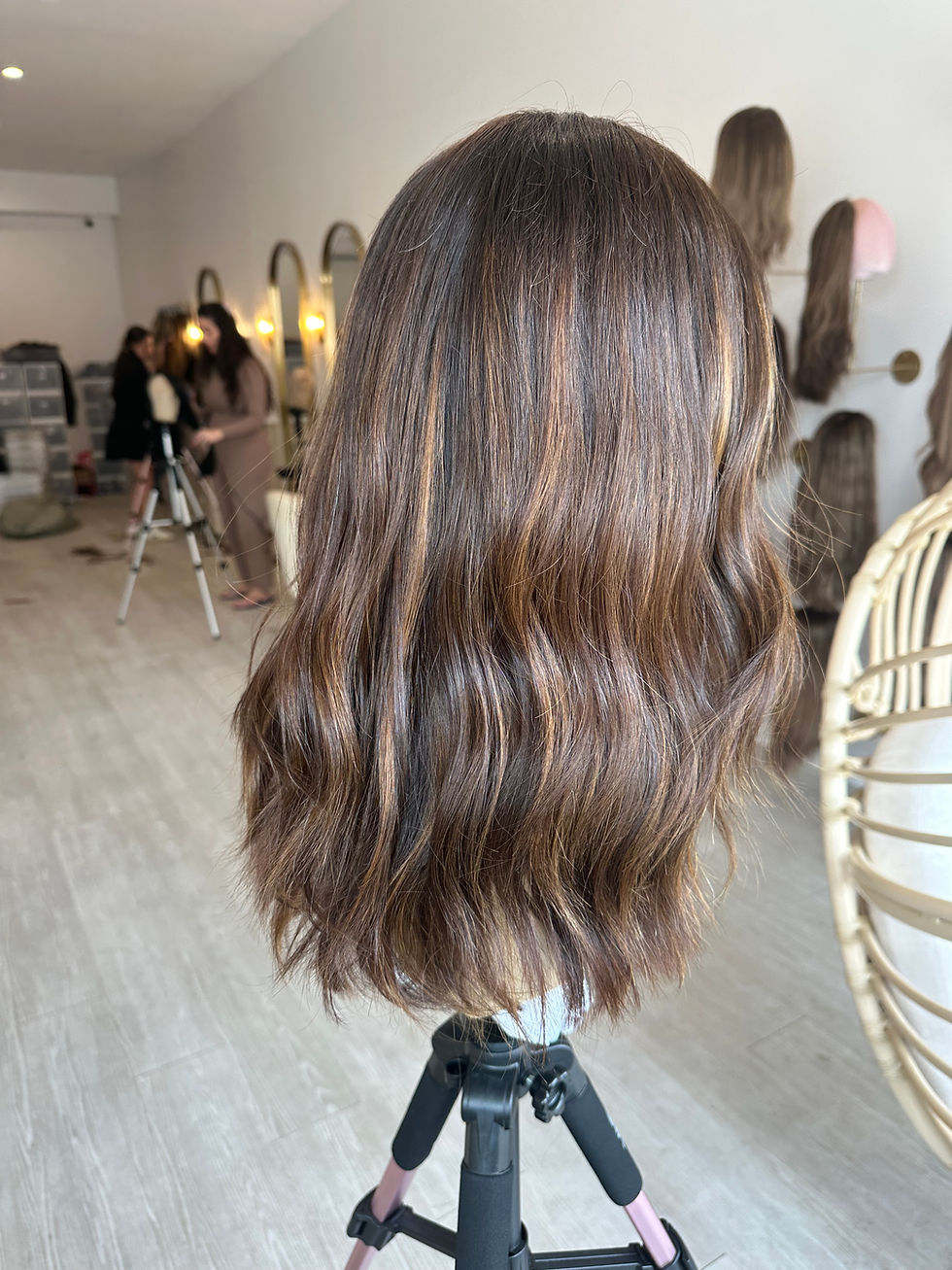Thumbnail: LT7023: LACE TOP WIG -SMALL- 18-20" NATURAL BROWN X WARM CARAMEL BALAYAGE