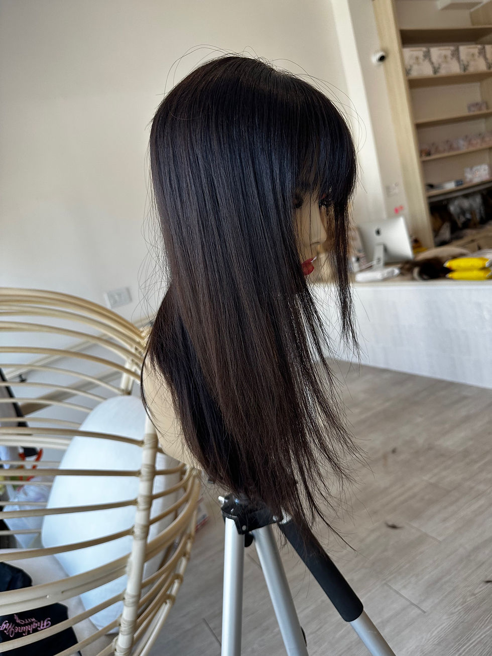 Thumbnail: CLOSED LACE TOPPER PRECUT BANG 7X8 19-20" NATURAL SOFT BLACK